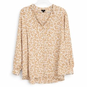 Torrid Tan And White Neutral Leopard Print Hi-lo Tunic Top Sz 2 (2X)